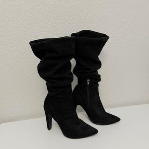 Black Suede Slouchy Boots
